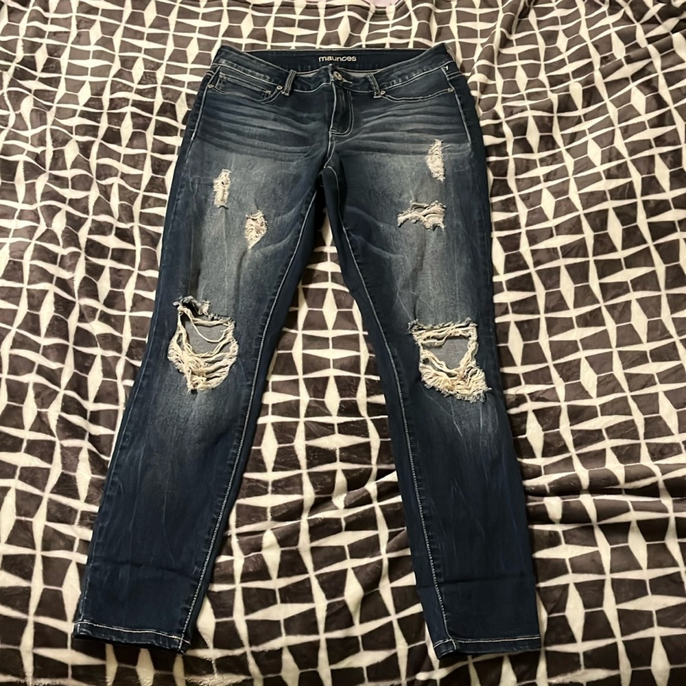 maurices High-Rise Ripped Skinny Jean